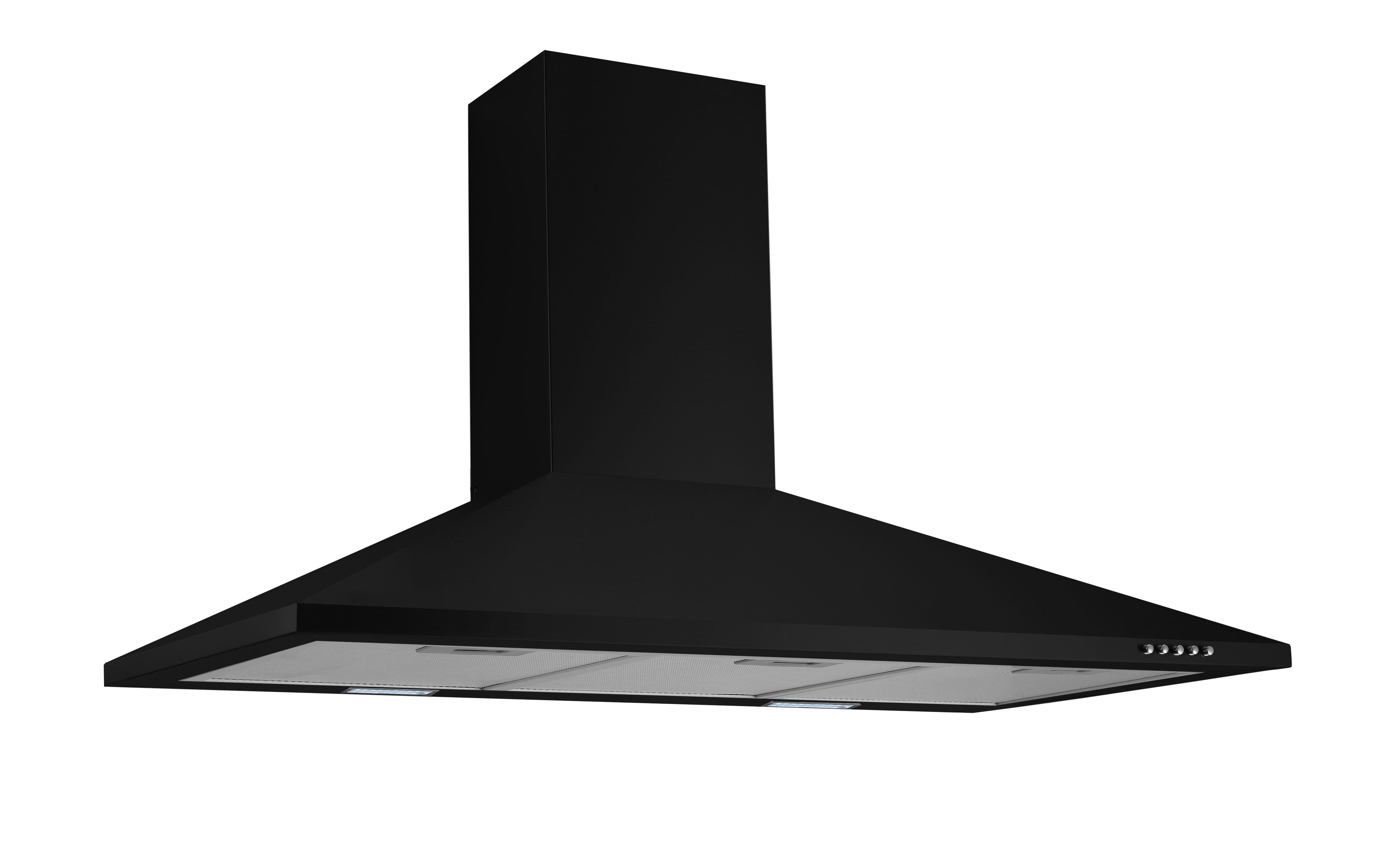 Dunstabzugshaube Respekta Karena Schwarz B:90cm - Schwarz, Basics, Metall (90/58-96/47,5cm) - Respekta