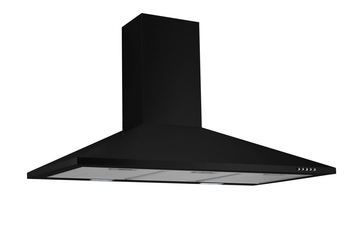 Dunstabzugshaube Respekta Karena Schwarz B:90cm - Schwarz, Basics, Metall (90/58-96/47,5cm) - Respekta