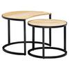 Sada konferenčních stolů WOHNLING svetlěhnedá - černá/světle hnědá, Moderní, kov/dřevo (41/60/41cm) - MID.YOU