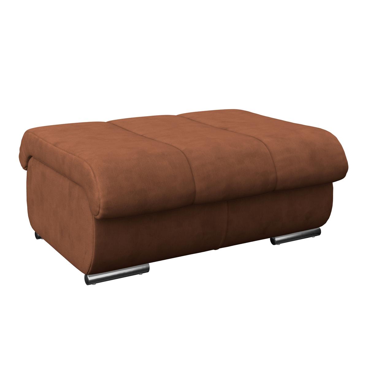 Hocker Multi - Chromfarben/Cognac, MODERN, Textil (100/43/80cm) - Luca Bessoni