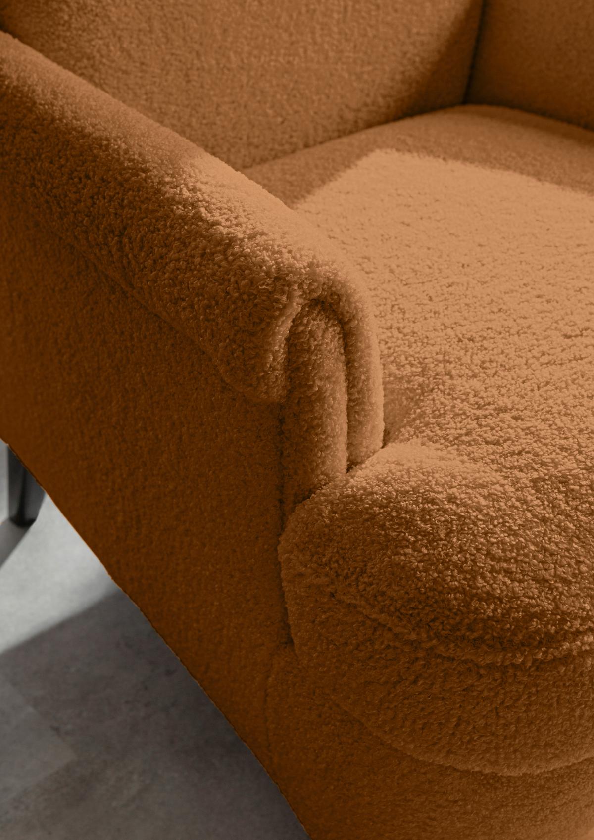 Ohrensessel Versailles Rostfarben B: 72 cm - Rostfarben/Dunkelbraun, Design, Textil (72/104/85cm) - MID.YOU