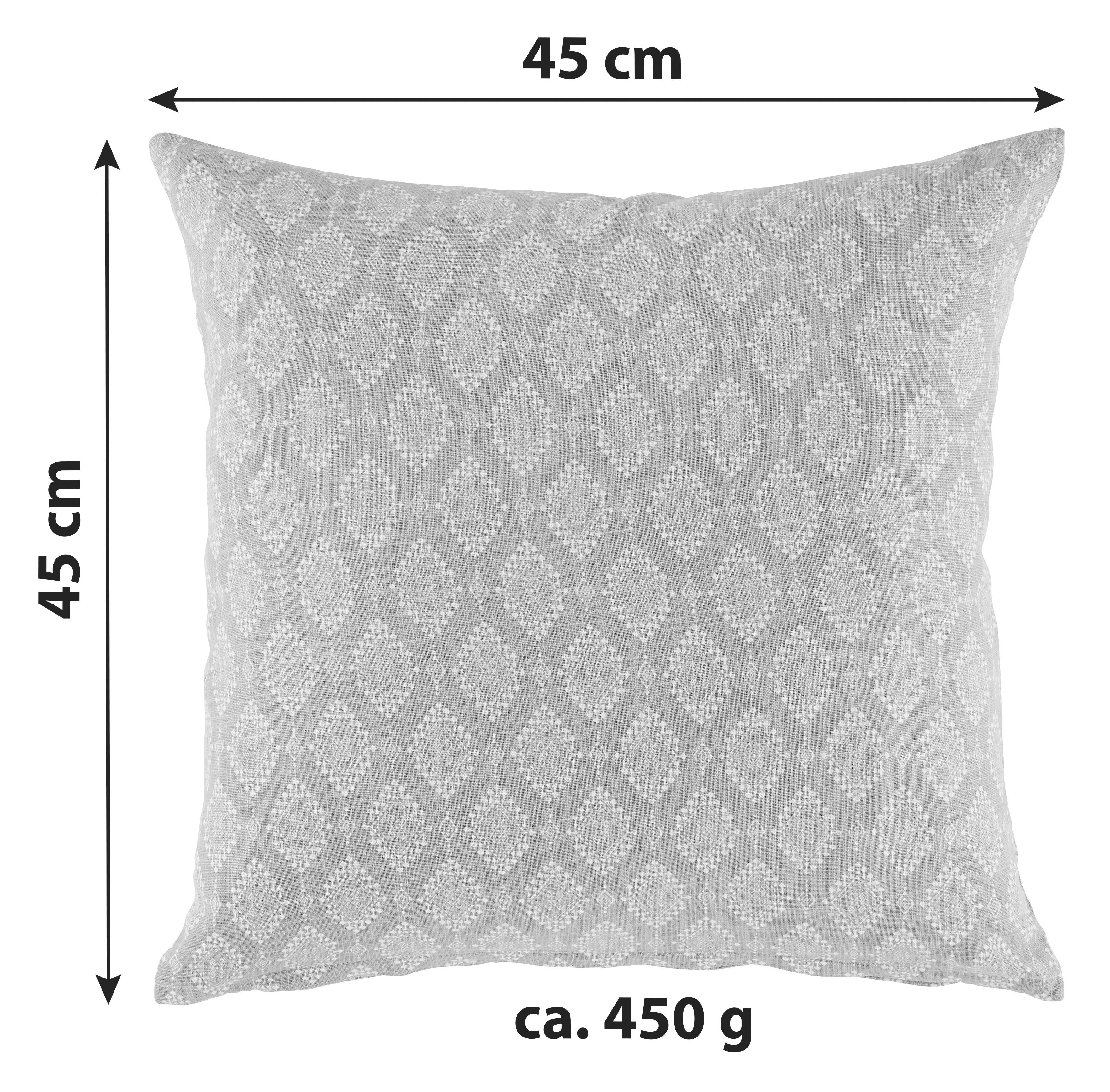 Zierkissen Leticia 45x45 cm Baumwolle Blau mit Zipp - Blau, ROMANTIK / LANDHAUS, Textil (45/45cm) - James Wood