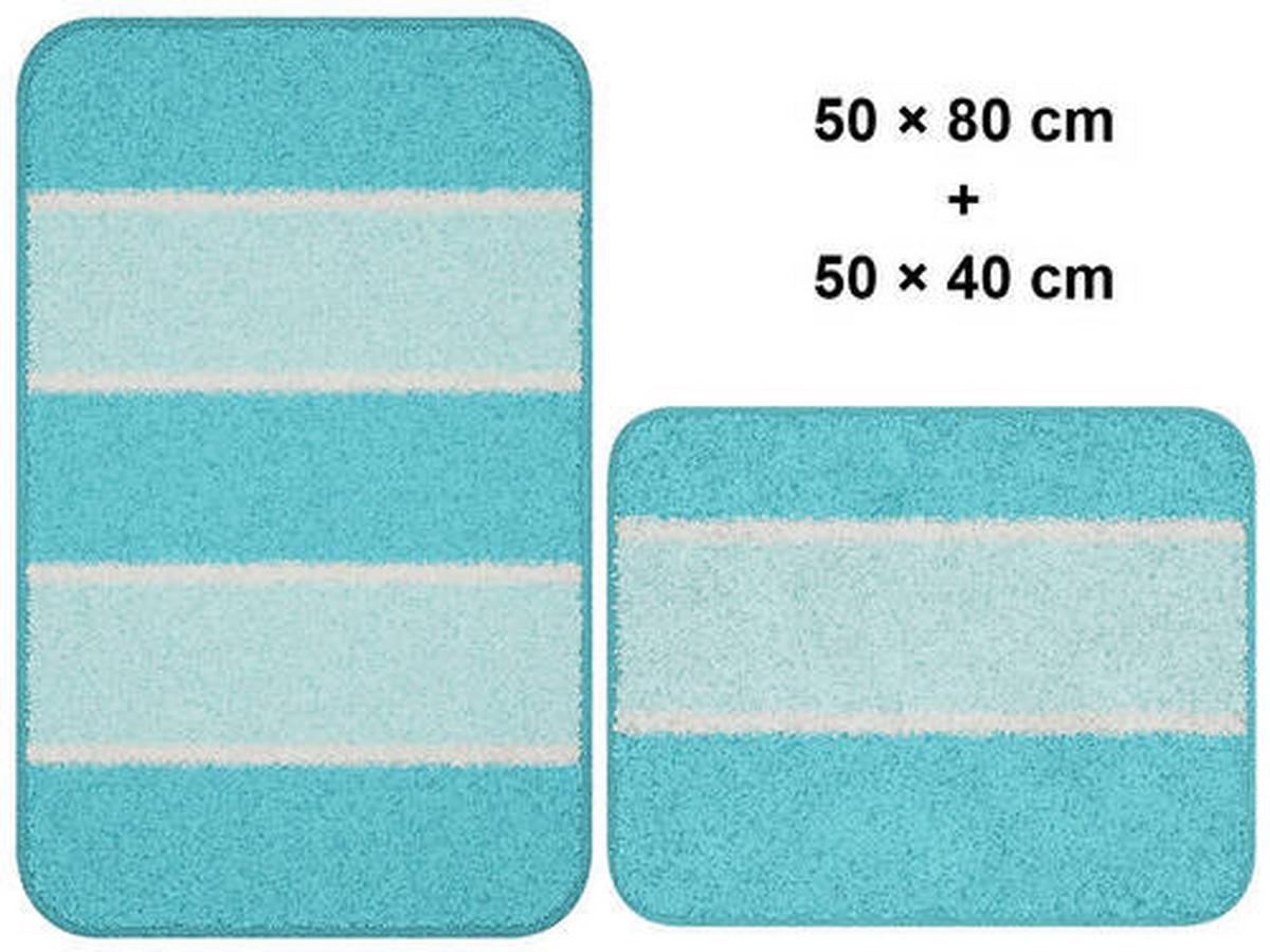Bademattenset Waymore 2er Set - Blau, Basics, Textil (40x50/50x80cm) - Grund