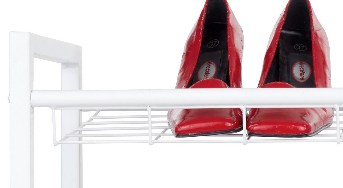 REGÁL NA BOTY ROM - bílá, Moderní, kov (80/83/30cm)