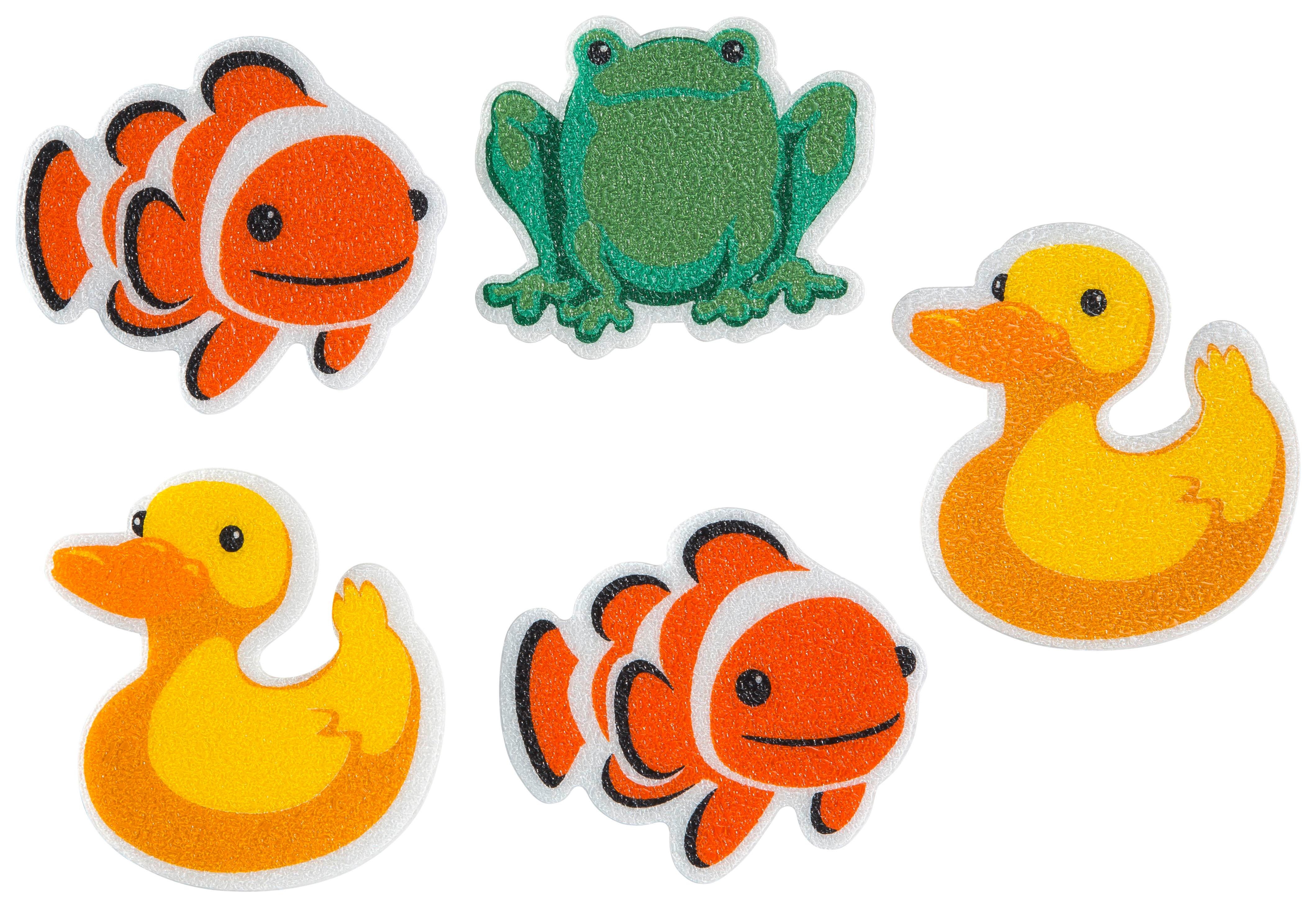 Antirutsch-sticker Laurina Dusche/badewanne 5 Stk. - Gelb/Orange, KONVENTIONELL, Kunststoff (19/12cm) - Ondega