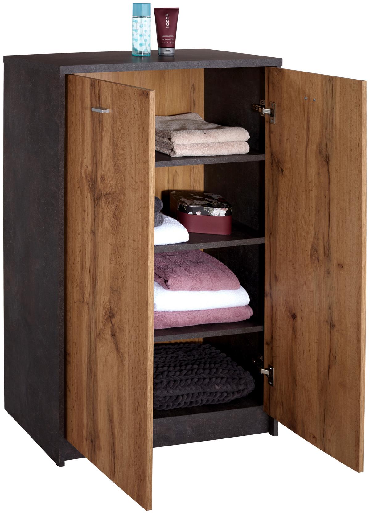 Kommode B 74cm 4-You, Beton Optik/Wotan Eiche Dekor - Eichefarben/Grau, MODERN, Holzwerkstoff (74/111.4/34,6cm)
