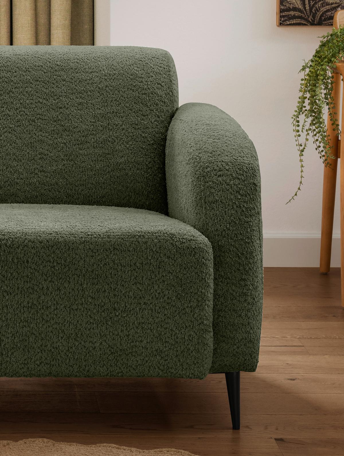 2-Sitzer-Sofa Marone Dunkelgrün B: 140cm - Dunkelgrün/Schwarz, MODERN, Textil (140/76/90cm) - Livetastic