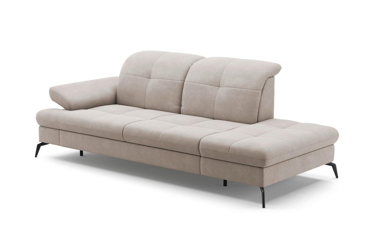 Récamiere Amica E, Greige B: 231 - Greige/Schwarz, KONVENTIONELL, Textil (231/90/122cm) - Sit & More