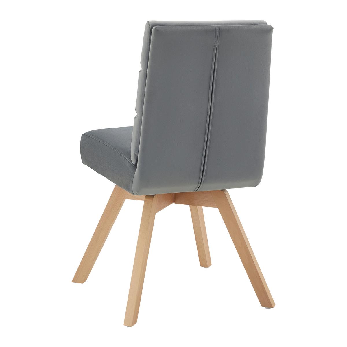 Otoční židle KATRIN šedá - šedá/barvy buku, Moderní, dřevo/textil (45/62/88cm) - PBJ