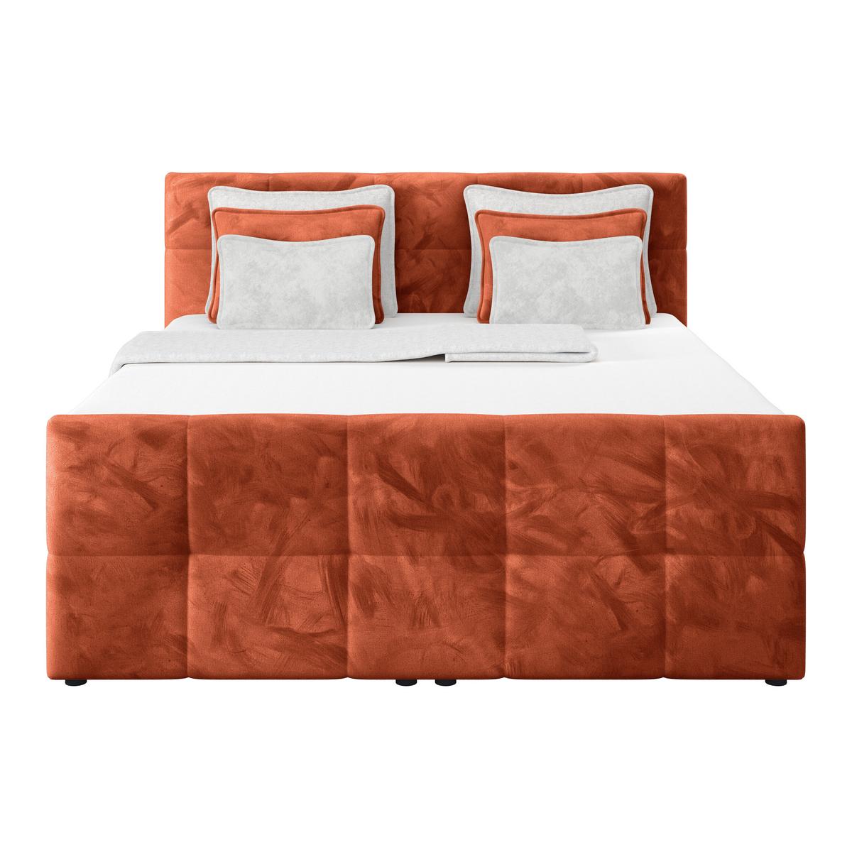 Boxspringbett mit Topper und Bettkasten 160x200 cm Medino - Rostfarben, KONVENTIONELL, Holz/Holzwerkstoff (160/200cm) - Luca Bessoni