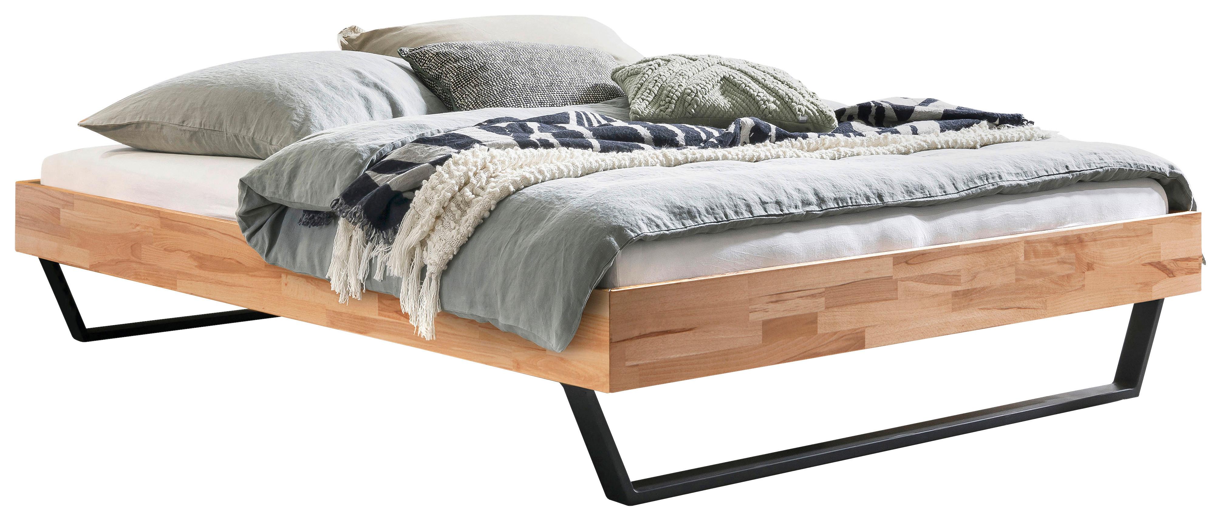 Bett Ostino Anthrazit/kernbuche 140x200 Cm - Anthrazit/Kernbuche, KONVENTIONELL, Holz (140/200cm) - Hasena