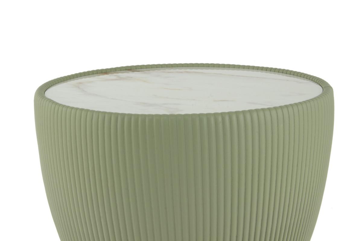 Beistelltisch Jokai 125 Grün - Goldfarben/Grün, Design, Textil/Stein (47/47/45cm) - Kayoom
