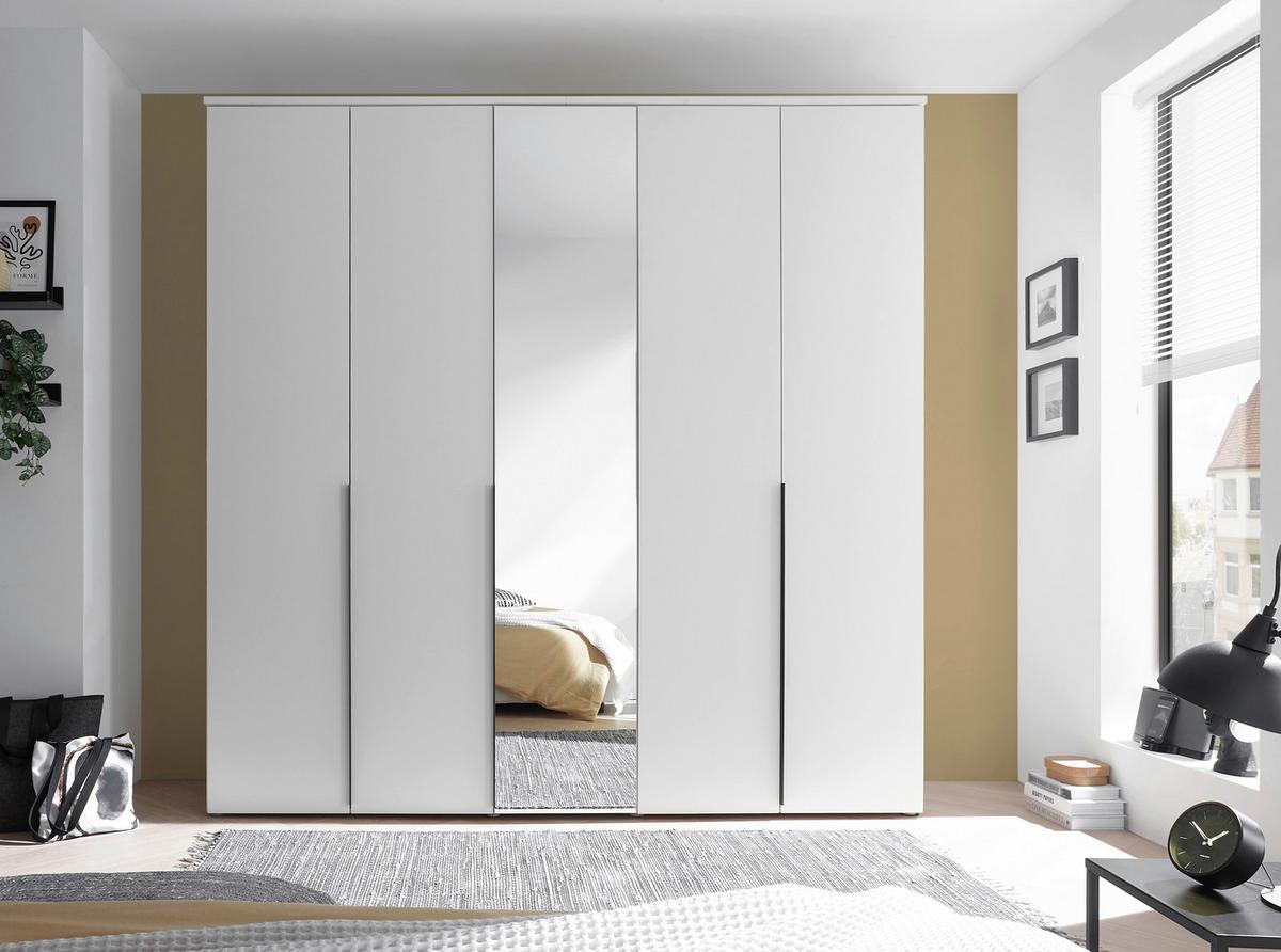 Nyílóajtó Szekrény Kevo 225/225cm - fehér, Modern, faalapú anyag/Üveg (225/225/52cm) - MID.YOU