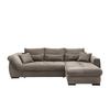 Ecksofa Federico Graubraun S: 302/188 cm - Graubraun/Schwarz, MODERN, Holz/Textil (302/188cm) - MID.YOU