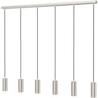 Hängeleuchte H: 120 cm 6-Flammig, Chromfarben - Chromfarben, Design, Metall (115/6/120cm) - Globo