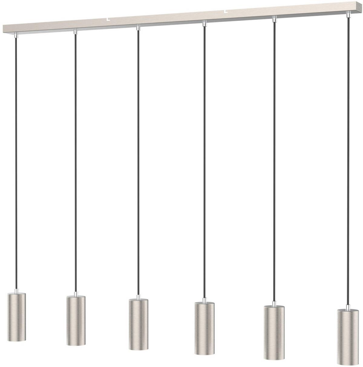 Hängeleuchte H: 120 cm 6-Flammig, Chromfarben - Chromfarben, Design, Metall (115/6/120cm) - Globo