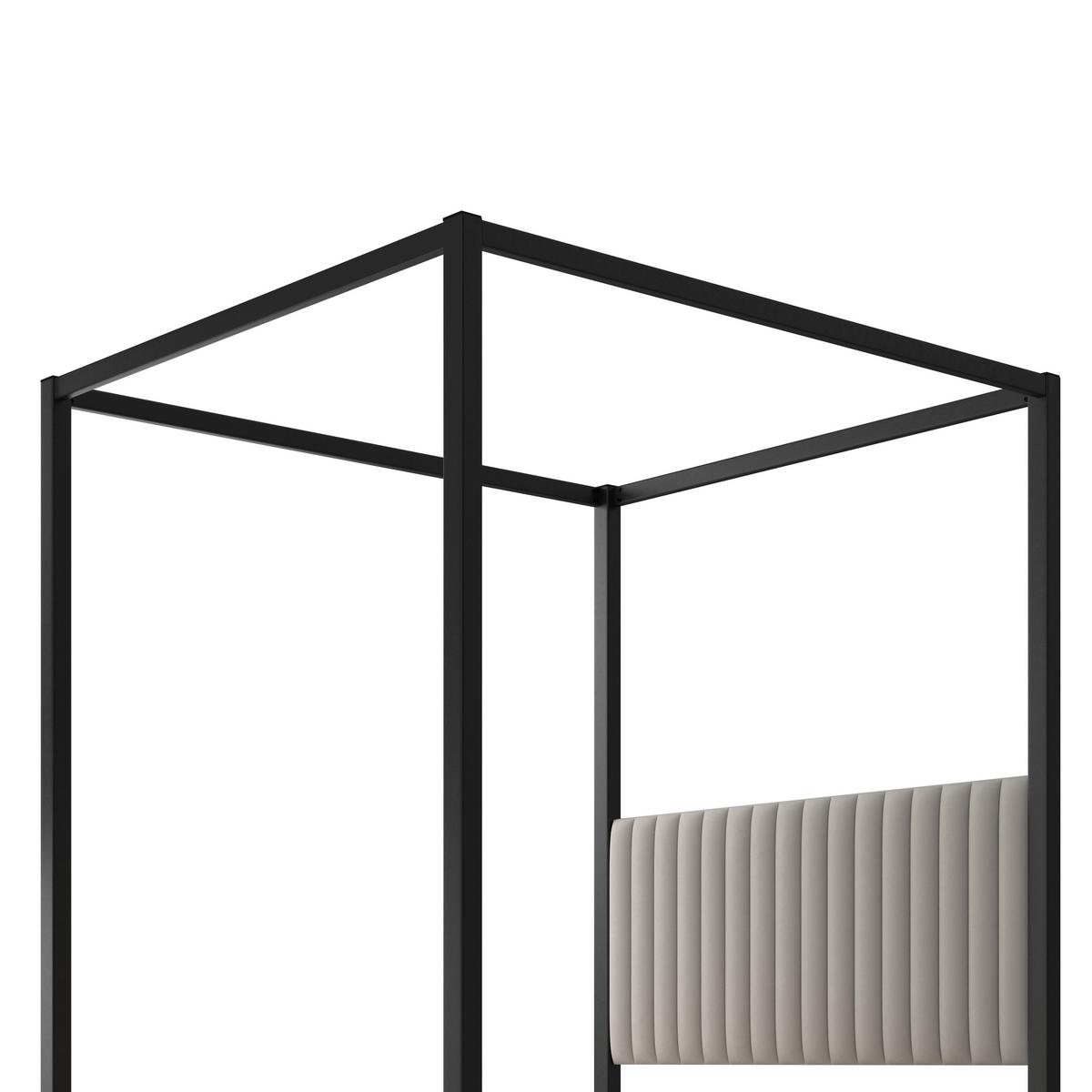 Čalouněná postel MONA 180x200, béžová - černá/světle šedá, Moderní, kov/dřevo (180/200cm) - Bessagi Home