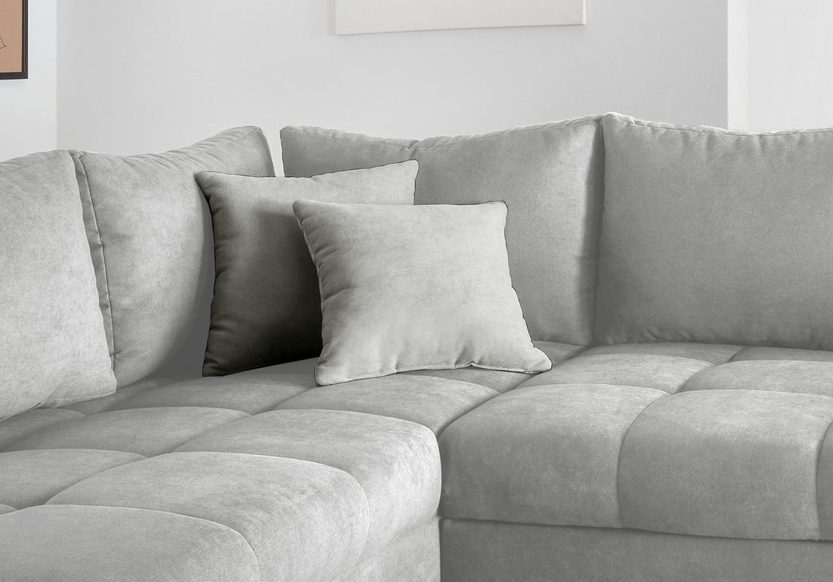 Eckschlafsofa Alvito Silberfarben S: 202/298 Cm - Silberfarben, Design, Textil (202/298cm) - MID.YOU