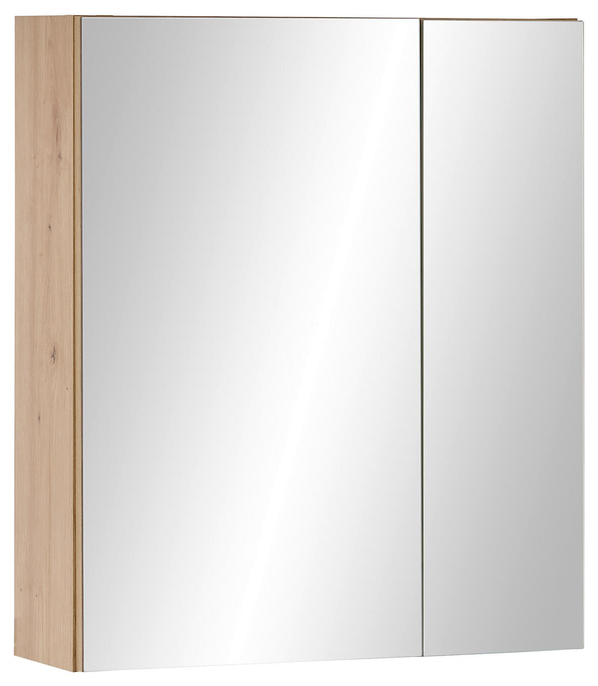 Spiegelschrank Austin 2-Türig Eiche Artisan Dekor - Eiche Artisan, MODERN, Glas/Holzwerkstoff (60/70/20cm) - MID.YOU