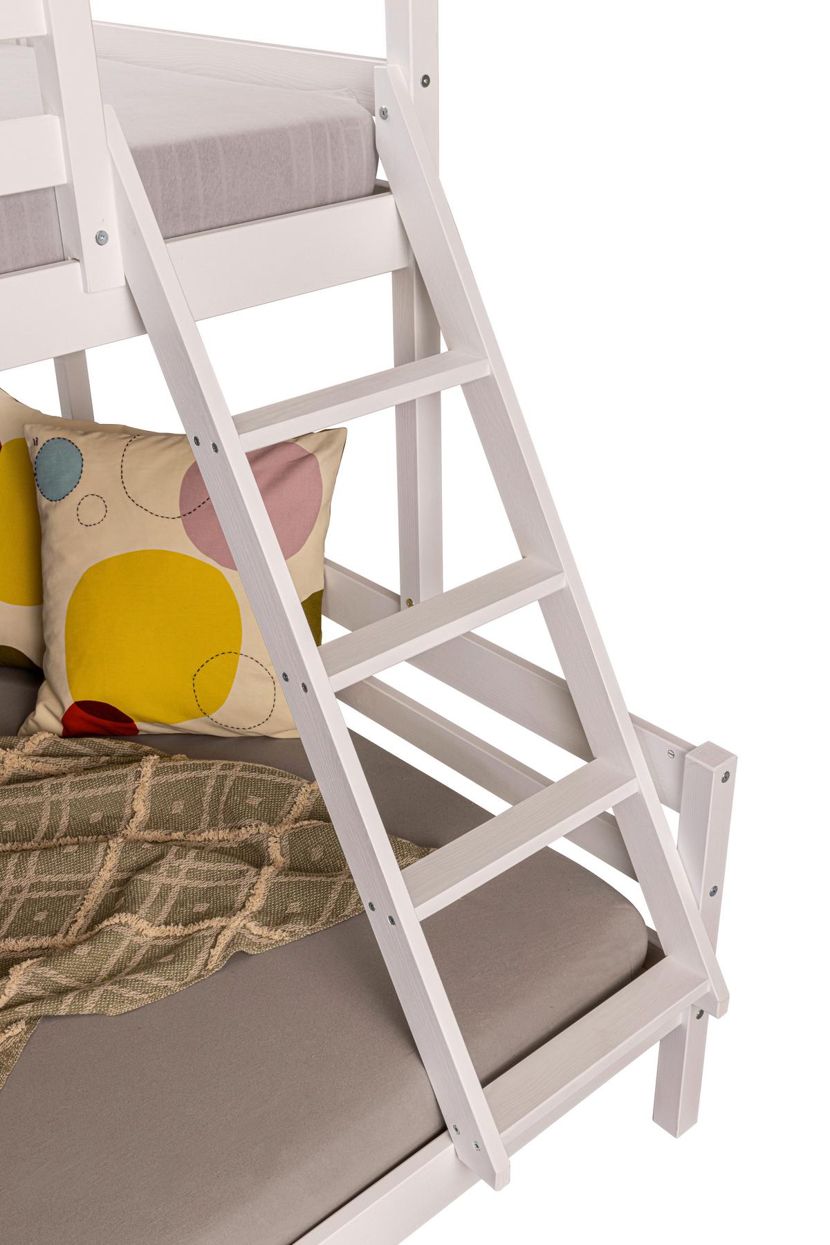 Etagenbett Sleepy Cloud Weiß 90-140x200cm - Weiß/Naturfarben, MODERN, Holz (90-140/200cm) - MID.YOU