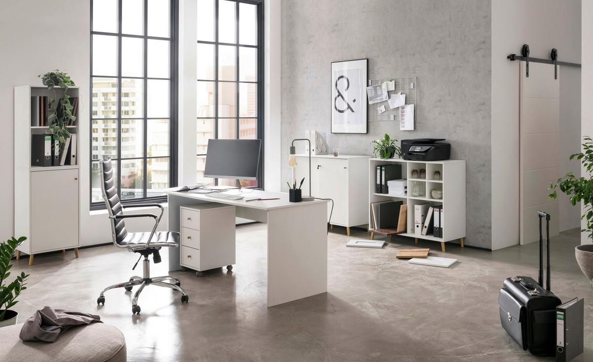 Aktenschrank U1000r+u1000st+regal - Weiß, MODERN, Holzwerkstoff (100,1/174,2/41cm) - MID.YOU