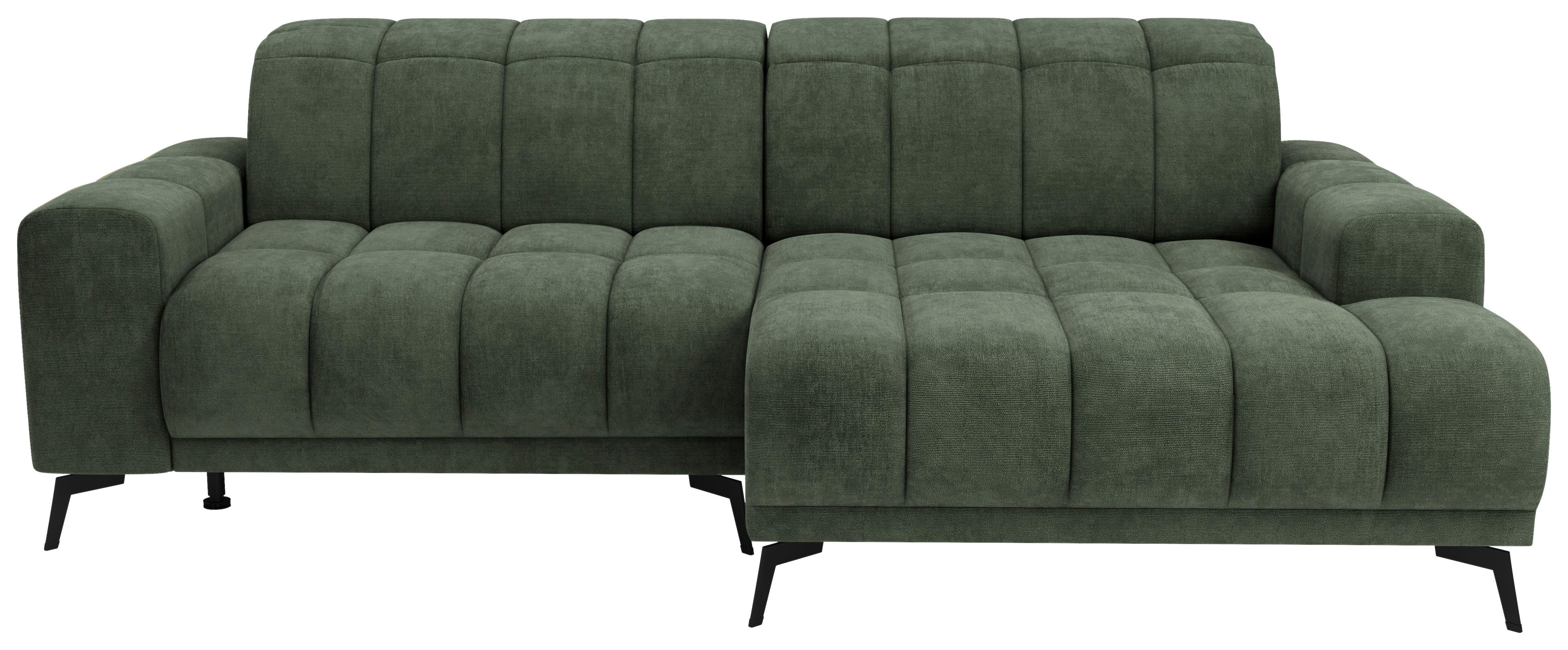Rohová sedačka LAYA, pravá, zelená tkanina MEMPHIS - zelená, Moderní, textil (250/155cm) - Premium Living