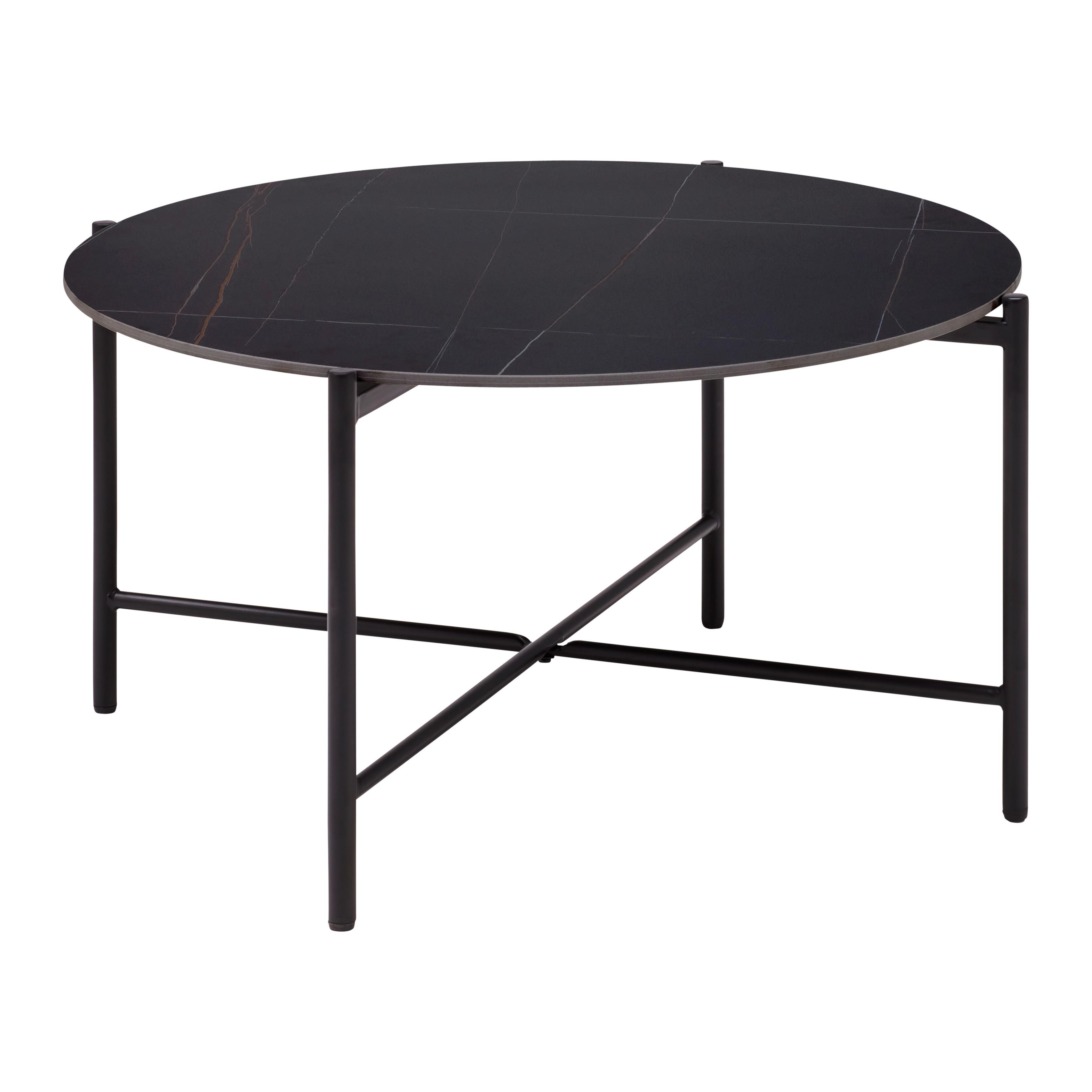 KONFERENČNÍ STOLEK MONZA - černá, Moderní, kov/keramika (80/80/43cm) - Mömax