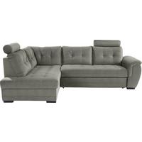 Ecksofa mit Schlaffunktion + Bettkasten Falco, Mikrofaser - Dunkelgrau/Dunkelbraun, KONVENTIONELL, Textil (183/251cm) - Ondega