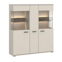 Highboard Atico Eichefarben/Beige B: 115cm - Eichefarben/Beige, Design, Holzwerkstoff (115/133,7/37cm) - Livetastic