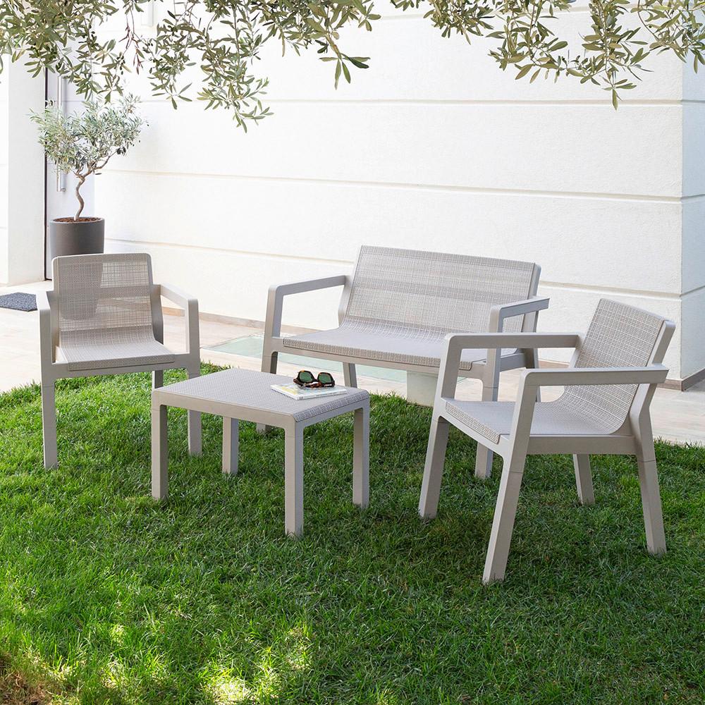 SÚPRAVA ZÁHRADNÉHO NÁBYTKU ALBA - piesková, Basics, plast (124/47/74cm) - Mömax