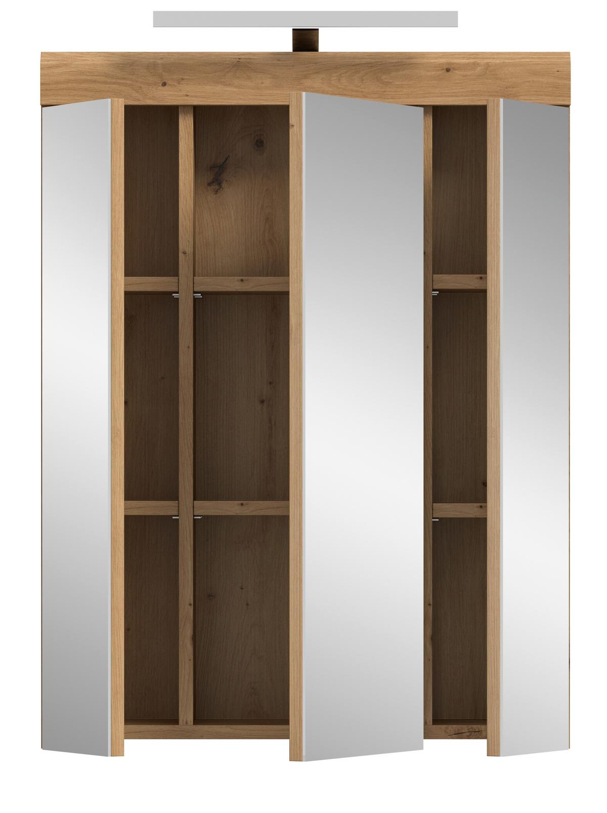 Spiegelschrank Scout Eiche Artisan Dekor B: 60cm - Eiche Artisan, Trend, Glas/Holzwerkstoff (60/79/18cm) - MID.YOU