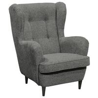 Ohrensessel Oskar Grau B: 78 Cm - Schwarz/Grau, Basics, Textil (78/102/98cm) - MID.YOU