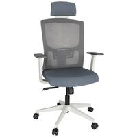 Drehstuhl Captivo Base W Armstützen Grau/Weiß bis 120kg - Weiß/Grau, MODERN, Kunststoff/Textil (70/135/58cm) - MID.YOU