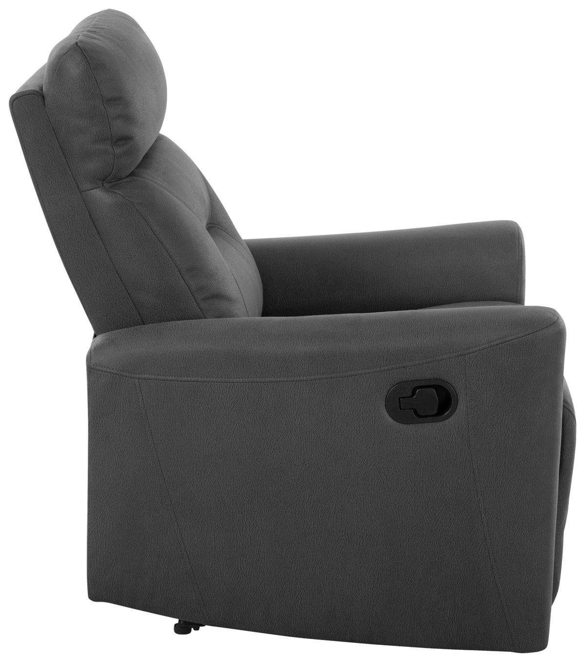 Relaxačné kreslo AURELI, čierna - čierna/sivá, Basics, kov/drevo (82/102,5/92,5cm) - Livetastic