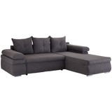 Ecksofa mit Schlaffunktion + Bettkasten Bern, Webstoff - Hellbraun/Chromfarben, Basics, Karton/Holz (265/180cm)