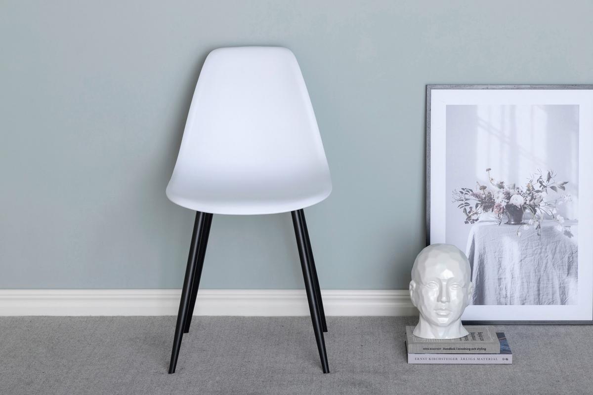 Stuhl-set Polar - Schwarz/Weiß, Design, Kunststoff/Metall (45,5/81/58cm) - Livetastic