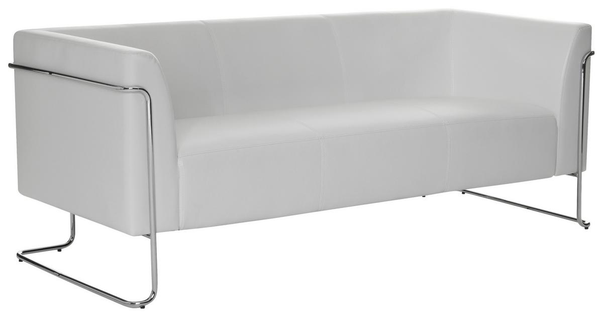 3-sitzer-sofa Curacao Weiß - Silberfarben/Weiß, MODERN, Textil (179/71/74cm) - MID.YOU