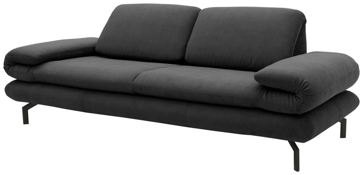 Sitzer-sofa Looks Xiii Dunkelgrau - Dunkelgrau/Schwarz, Design, Textil (204/83/98cm) - LOOKS by W.Joop
