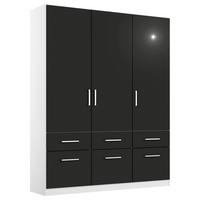 Drehtürenschrank 136cm Berlin Weiß/Grau - Weiß/Grau, MODERN, Holzwerkstoff (136/197/54cm) - Rauch Möbel