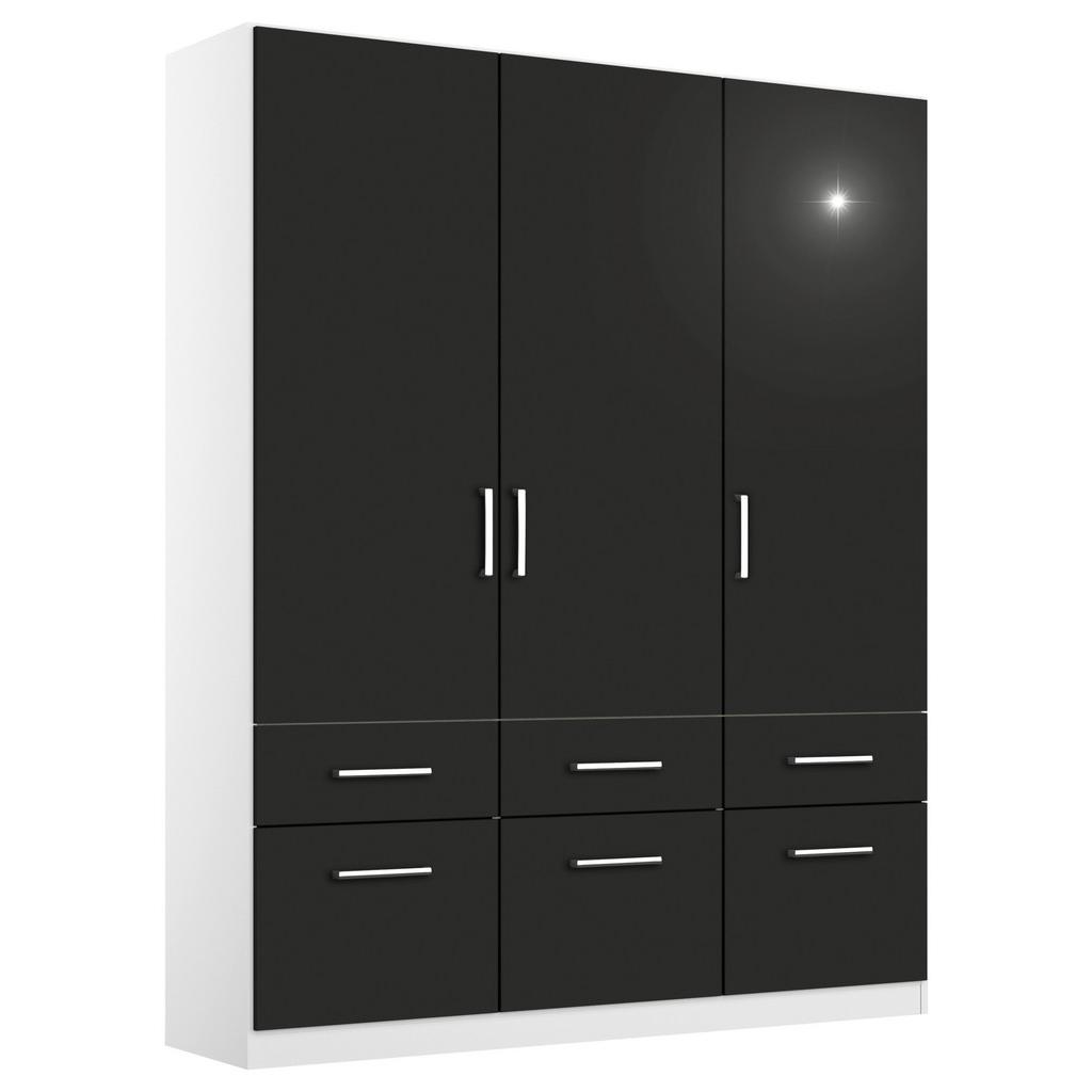Drehtürenschrank 136cm Berlin Weiß/Grau