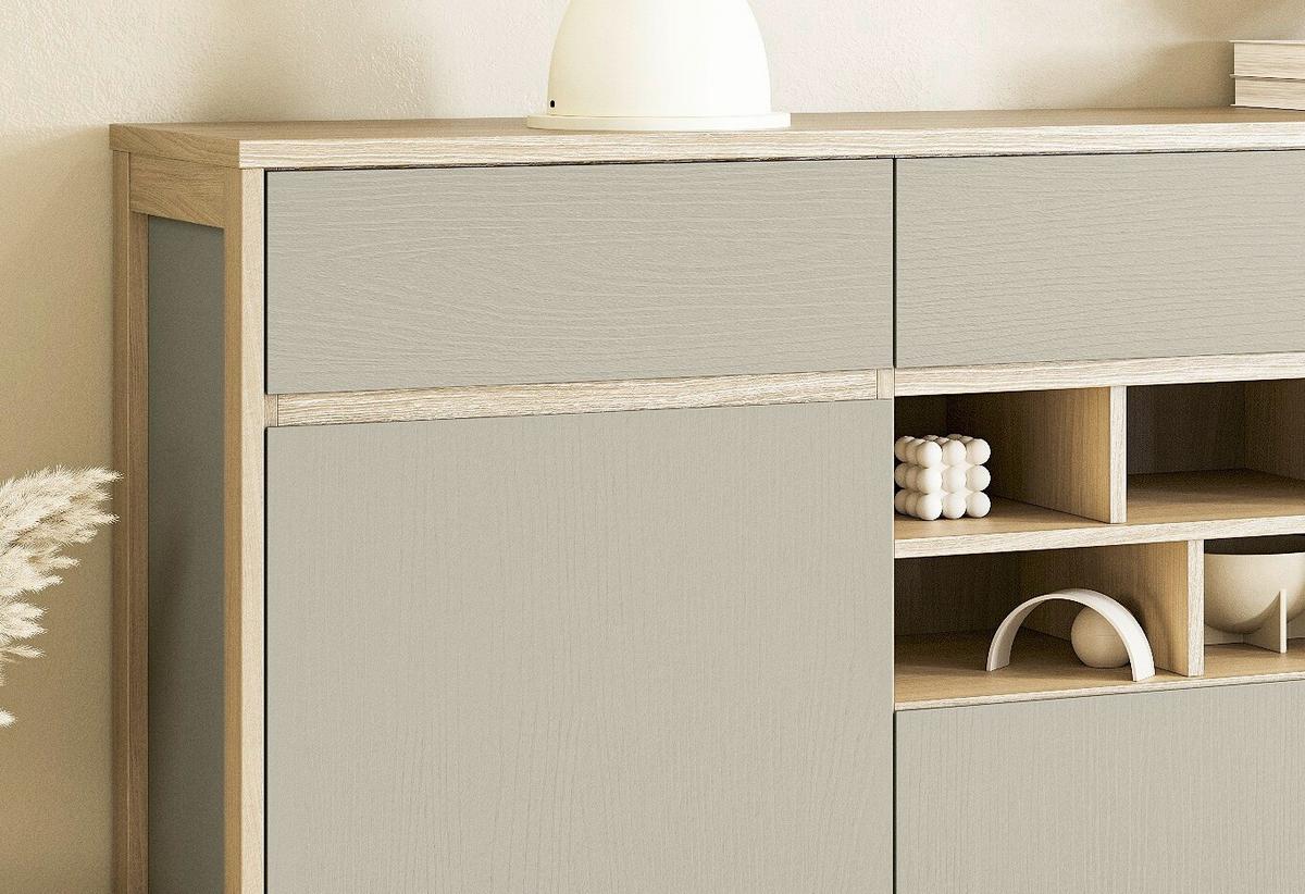 Sideboard Stranda Eukalyptus/Holzfarben B: 164cm - Eichefarben/Eukalyptusholzfarben, Design, Holzwerkstoff (164/85/39cm) - MID.YOU