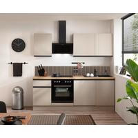 Kuchyňská linka 220 cm, NIZZA - hedvábně šedá/barvy dubu, Trend, kov/kompozitní dřevo (220cm) - P & B