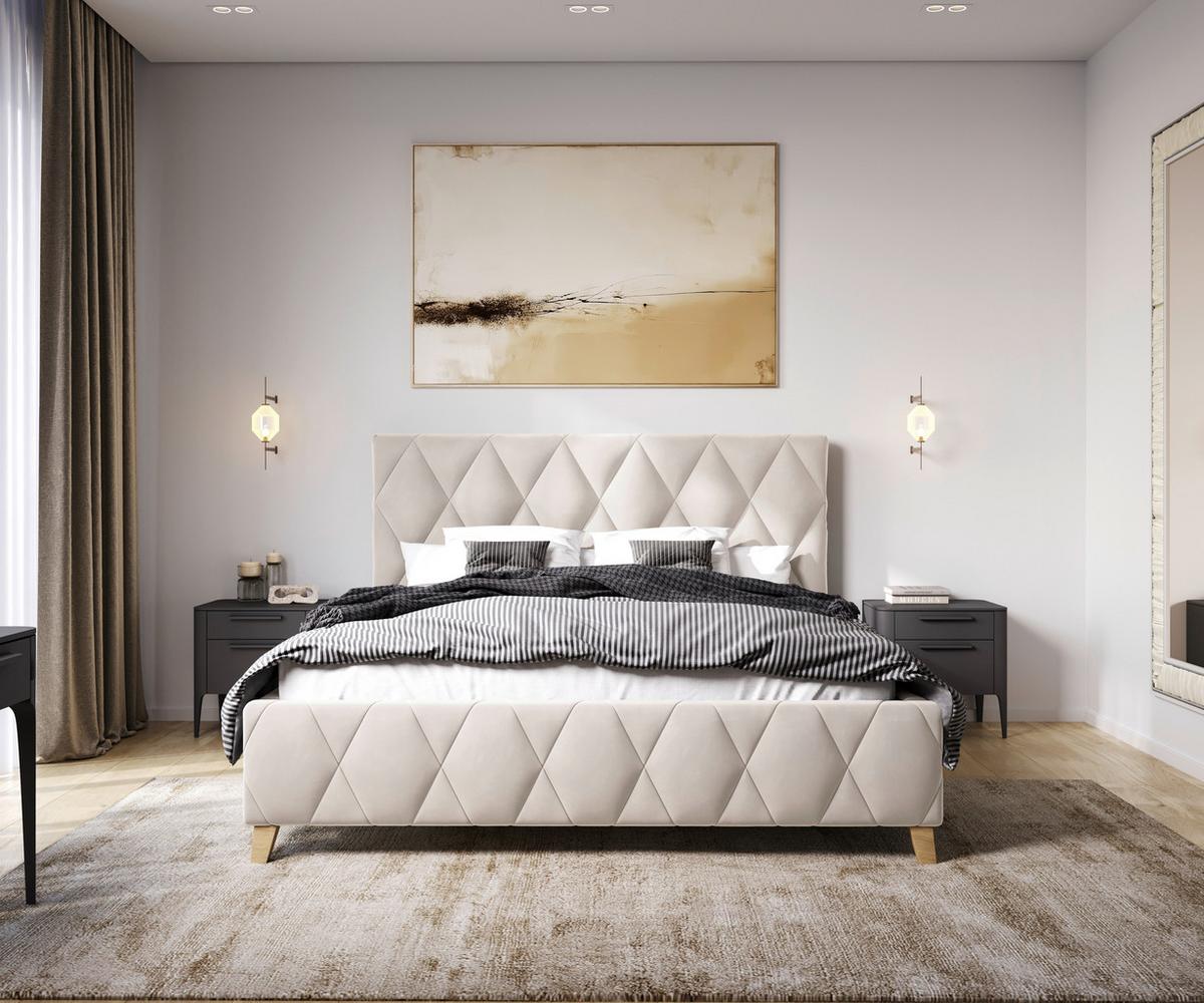 Polsterbett Trivio 180x200 Cm Creme - Creme, MODERN, Holz/Holzwerkstoff (180/200cm) - MID.YOU