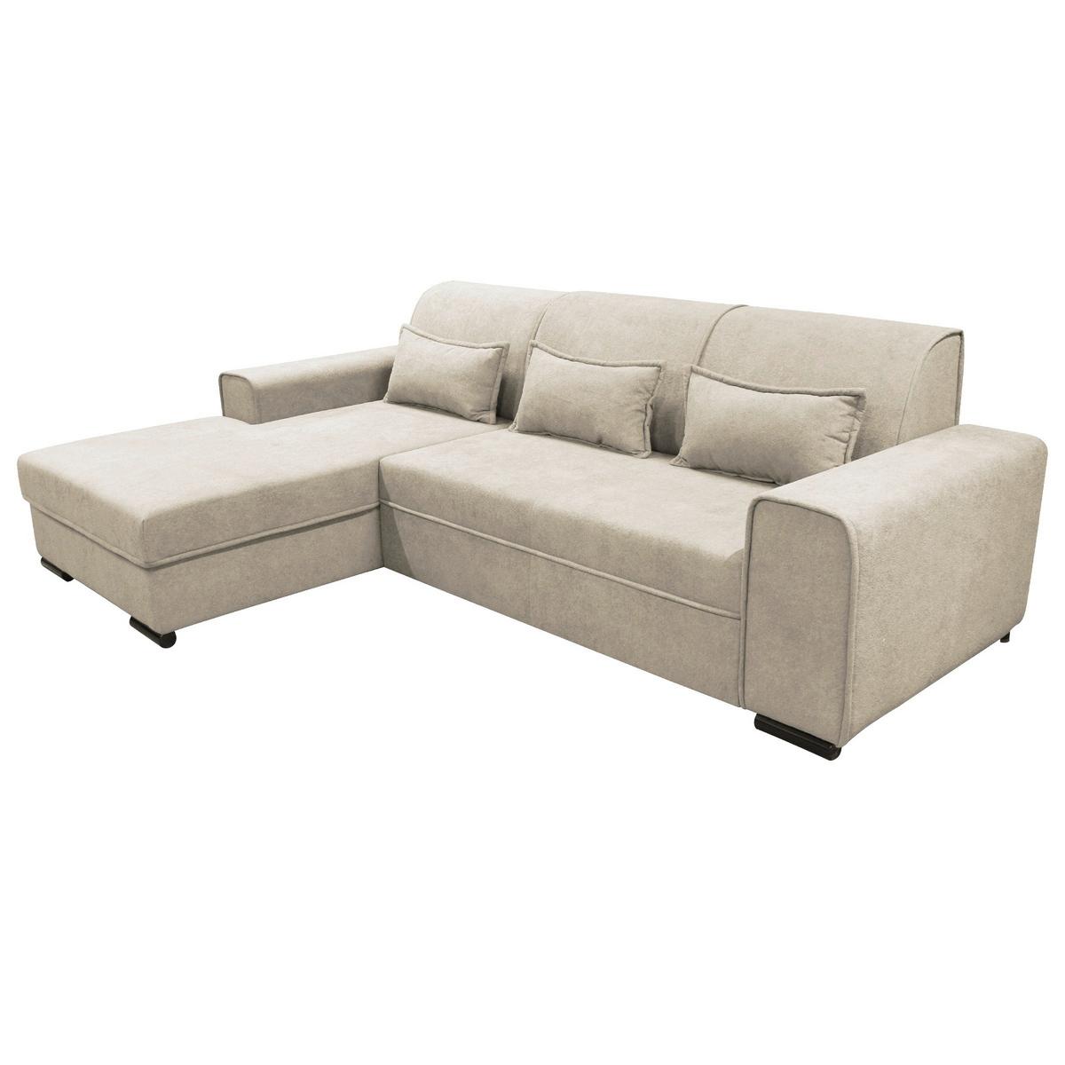 Ecksofa Classic Beige 175x270 cm - Beige/Schwarz, Design, Textil (175/270cm) - MID.YOU