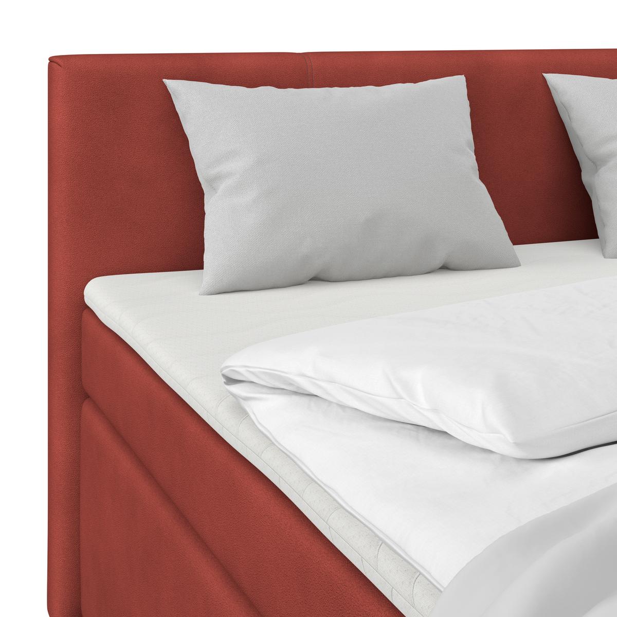 Boxspringbett Mira Boucle Dunkelrot,lf: 160x200cm - Perlmutt/Silberfarben, KONVENTIONELL, Holz/Textil (160/200cm)