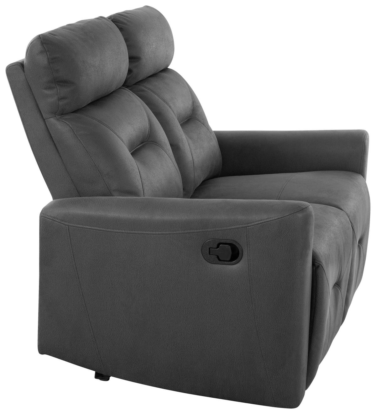 Dvoumístná pohovka AURELI, černá, s relaxační funkcí - černá, Basics, kov/dřevo (82/102,5/92,5cm) - Livetastic