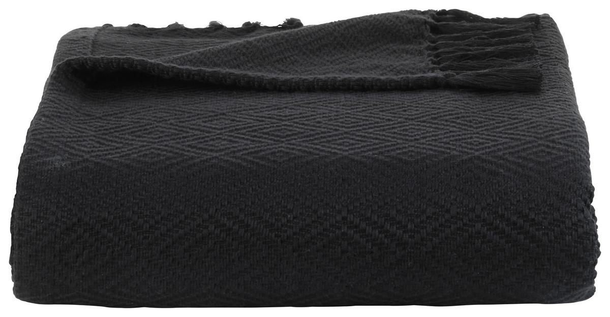 DENNÁ PRIKRÝVKA Frieda, 130/180cm, čierna - čierna, Lifestyle, textil (130/180cm) - Modern Living