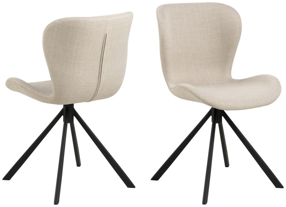 Stuhl Batilda -A1 - Beige/Schwarz, Design, Textil/Metall (46,5/81/53cm) - MID.YOU