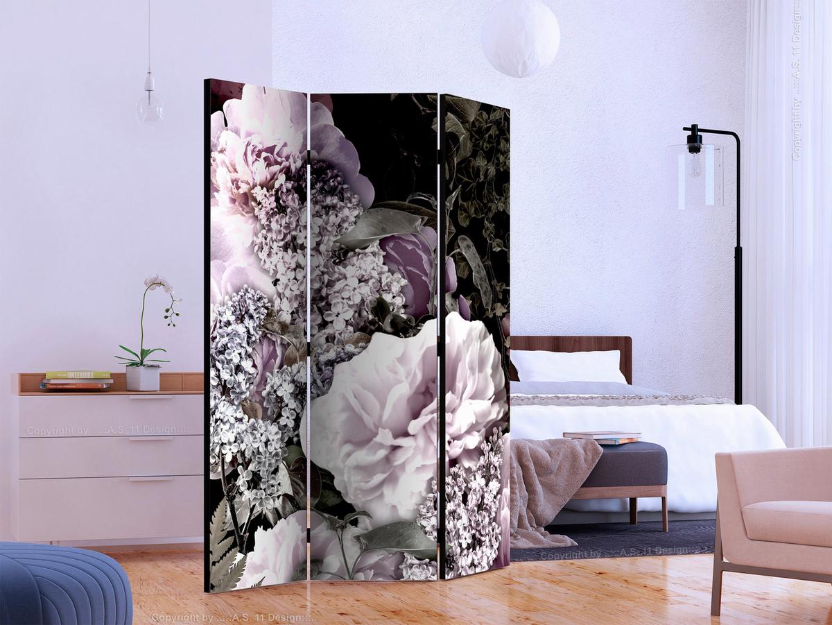 Paravent Flieder Magenta B: 135 cm - Flieder/Magenta, Basics, Holz/Textil (135/172/3cm) - artgeist