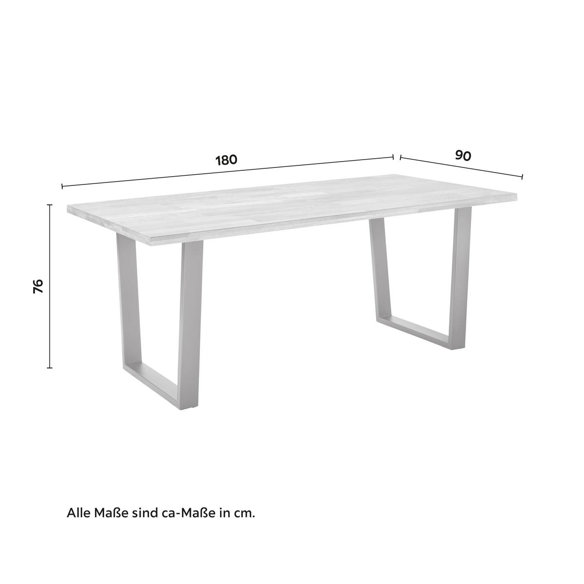 Jídelní stůl Vanina masiv 180x90 cm - černá/barvy dubu, Moderní, kov/dřevo (180/90/76cm) - Bessagi Home